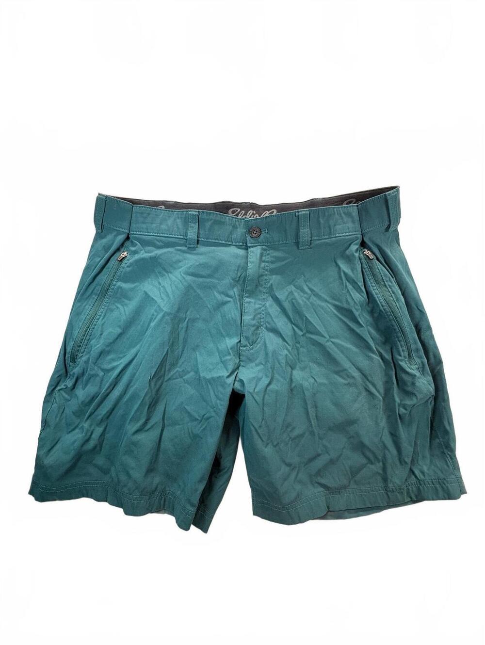 Eddie Bauer Men’s Guide Pro Shorts Size 42 Teal Blue Outdoor Hiking Zip Pockets
